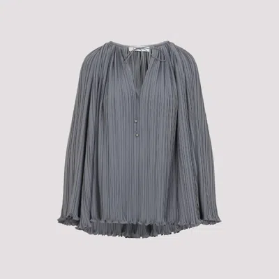 LANVIN GREY PLEATED BLOUSE
