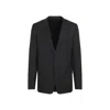 Lanvin Navy Blue Single Breasted Tailored Virgin Wool Jacket In Grey