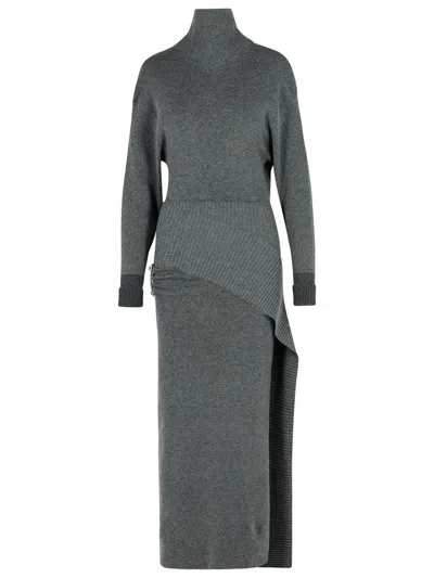 LANVIN GREY WOOL BLEND DRESS