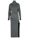 Lanvin Grey Wool Blend Dress Women In Gray