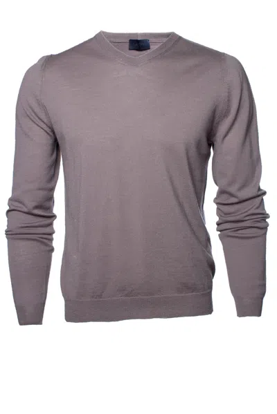 Lanvin , Grey Wool V Neck Sweater In Multi