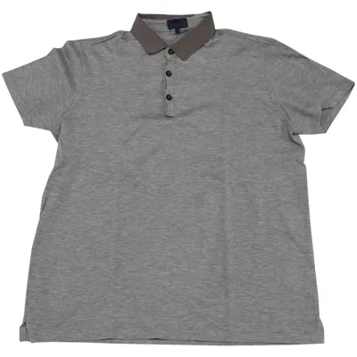 Lanvin Grosgrain Collar Polo Shirt In Gray Cotton In Grey