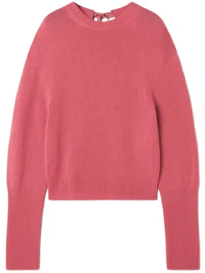 Lanvin Gros-grain Knot Detail Cashmere Jumper In Animal Print