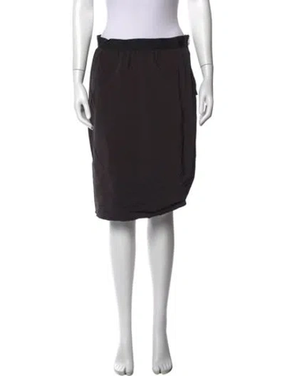 Pre-owned Lanvin Grosgrain Trim Knee-length Skirt In Black