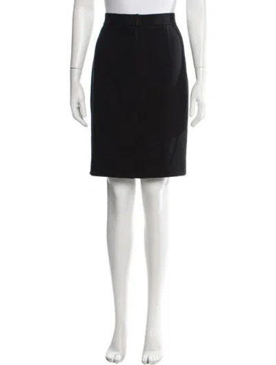 Pre-owned Lanvin Grosgrain Trim Knee-length Skirt In Black
