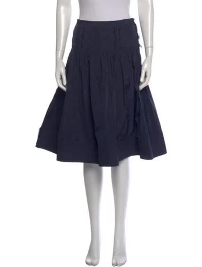 Pre-owned Lanvin Grosgrain Trim Knee-length Skirt In Blue