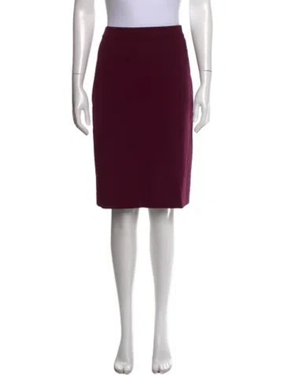 Pre-owned Lanvin Grosgrain Trim Knee-length Skirt In Burgundy