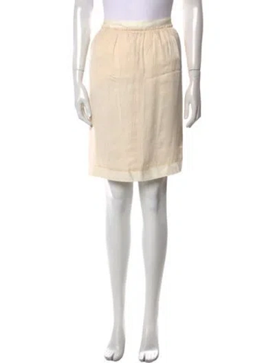 Pre-owned Lanvin Grosgrain Trim Knee-length Skirt In Neutral
