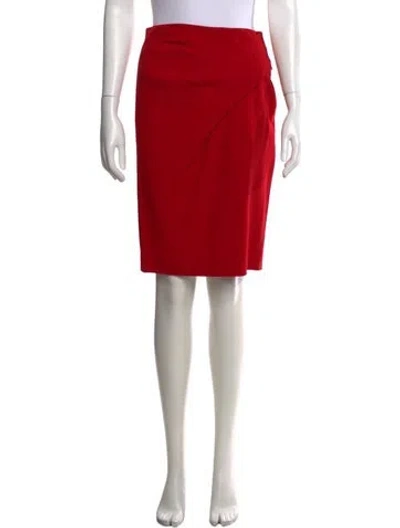 Pre-owned Lanvin Grosgrain Trim Mini Skirt In Red