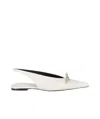Lanvin Bow Flat Slingback In White