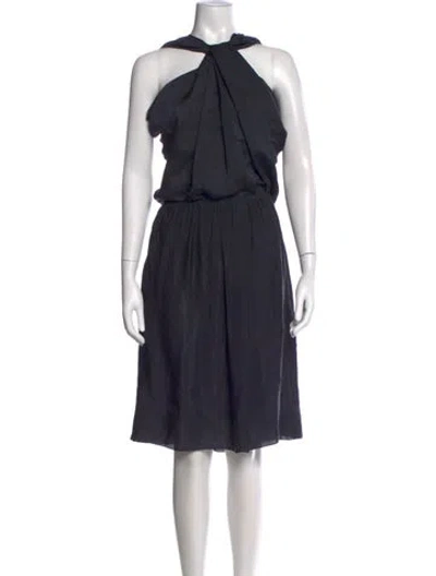 Pre-owned Lanvin Halterneck Knee-length Dress In Blue