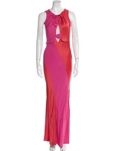 Pre-owned Lanvin Halterneck Long Dress W/ Tags In Red
