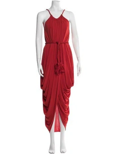 Pre-owned Lanvin Halterneck Long Dress W/ Tags In Red