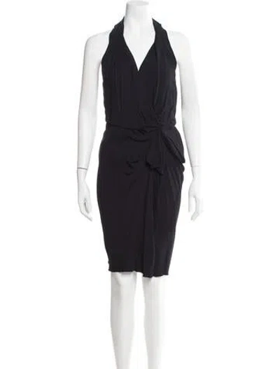 Pre-owned Lanvin Halterneck Midi Length Dress In Blue