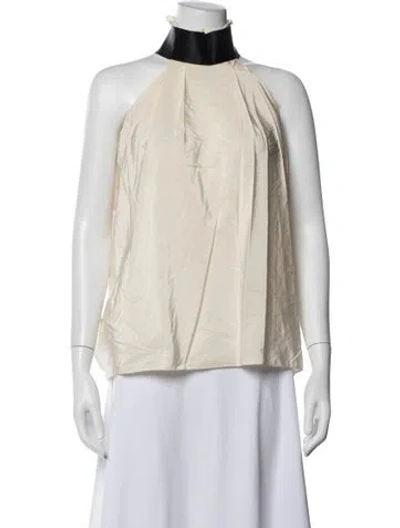 Pre-owned Lanvin Halterneck Sleeveless Top In Neutral