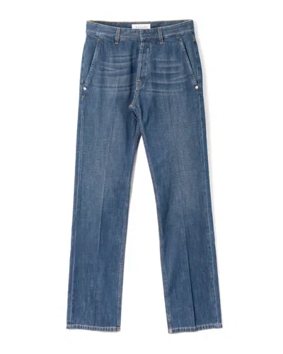 Lanvin Hand-washed Vintage Straight Fit Denim Pants In Blue
