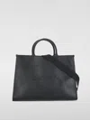 Lanvin Logo-embossed Leather Tote Bag In Black