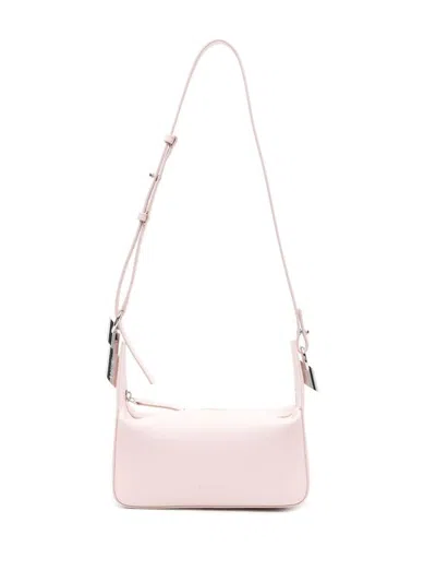 Lanvin Calf Leather Shoulder Bag With Adjustable Strap In Pink