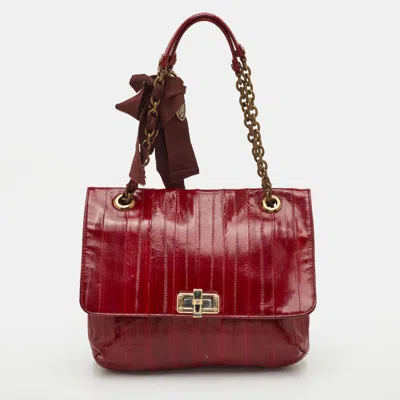 Pre-owned Lanvin Happy Red Eel Leather Shoulder Bag