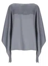 Lanvin Grey Dramatic Batwing Sleeve Blouse In Grey