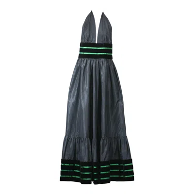 Pre-owned Lanvin Haute Couture Silk Taffeta Halter In Black