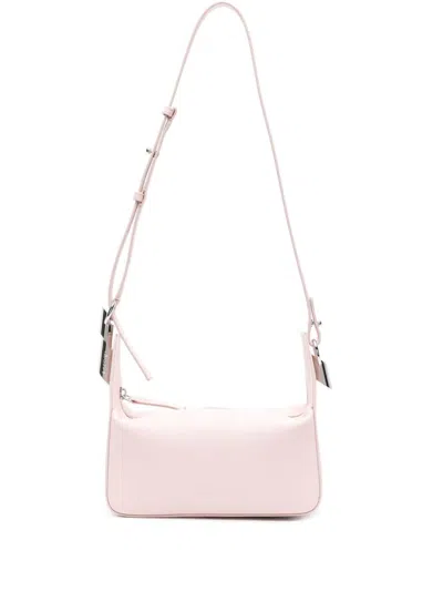 Lanvin Calf Leather Shoulder Bag With Adjustable Strap In Pink