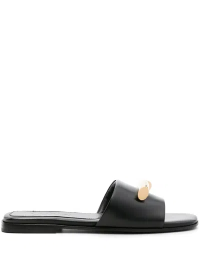 LANVIN HAUTE SEQUENCE LEATHER SLIDES