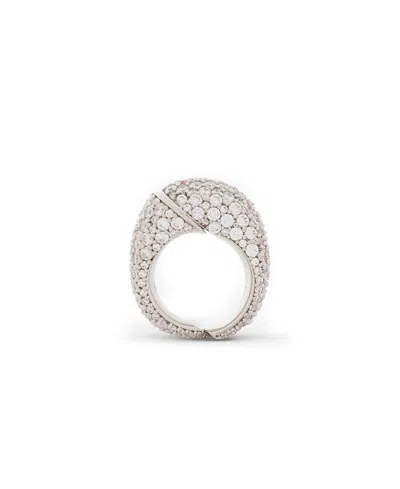 Lanvin Haute Sequence Rhinestone Ring In Silver/crystal