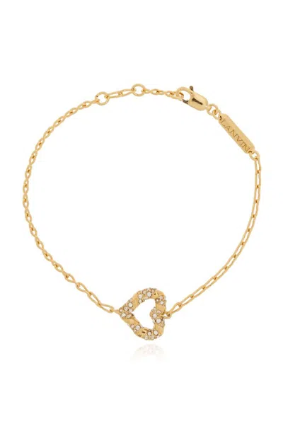 Lanvin Heart Shape Pendant Bracelet In Gold