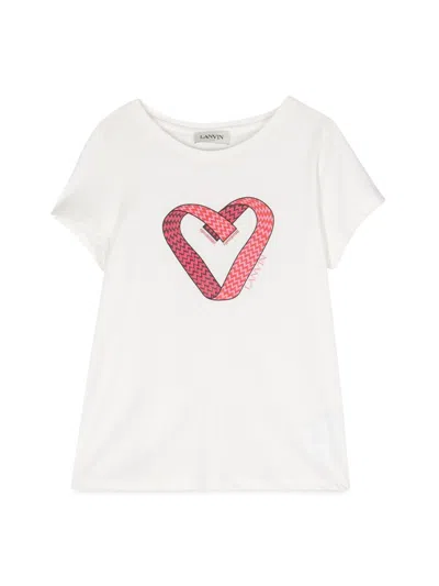 Lanvin Kids' Heart T-shirt In White