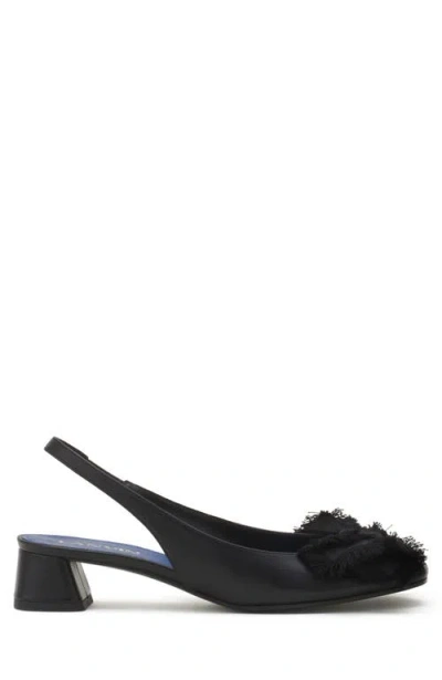 Lanvin Heeled Slingback Ballerina In Leather In Black
