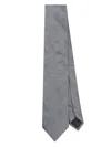 Lanvin Herringbone-pattern Silk Tie In Grau