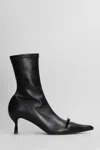 Lanvin Womens Black Bow-embellished Heeled Leather Ankle Boots In Black