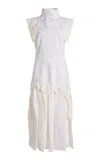 Lanvin High-neck Cotton Midi Dress In White