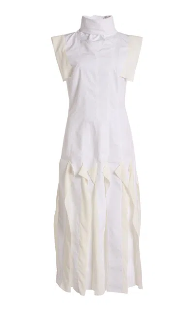 Lanvin High-neck Cotton Midi Dress