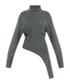 Lanvin Draped Jumper In Gray
