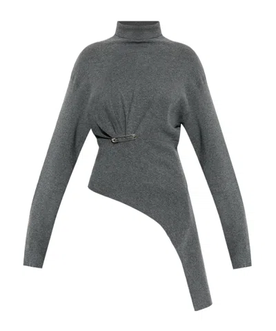 LANVIN LANVIN HIGH NECK SAFETY PIN DETAILED JUMPER