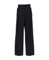 Lanvin Flared Cropped Wool Trousers In Black