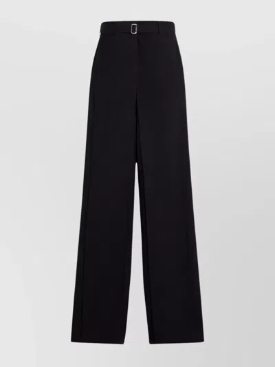 Lanvin High Waist Wide Leg Trousers In Black