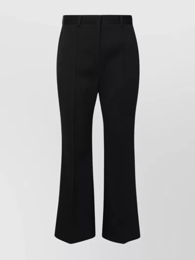 Lanvin High Waist Wool Trousers With Wide Leg In Black