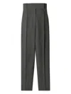 Lanvin High-waisted Checked Trousers In Gray
