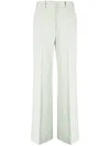 Lanvin Wool Twill Kick Flared Pants In Green