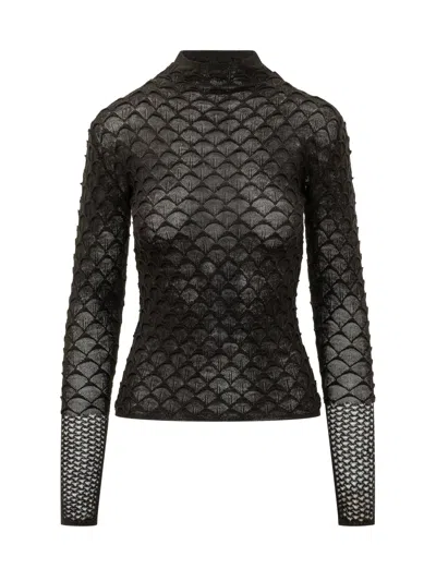 Lanvin High-neck Knit Jumpsuit In Black