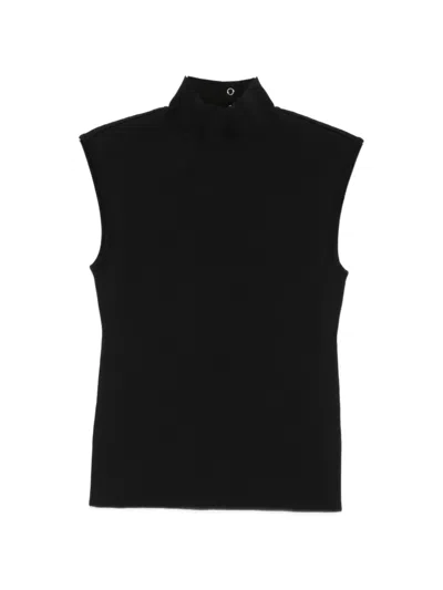 Lanvin High-neck Sleeveless Top In Black