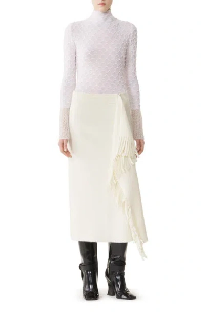 Lanvin High-neck Top In Wool And Mohair In Gray