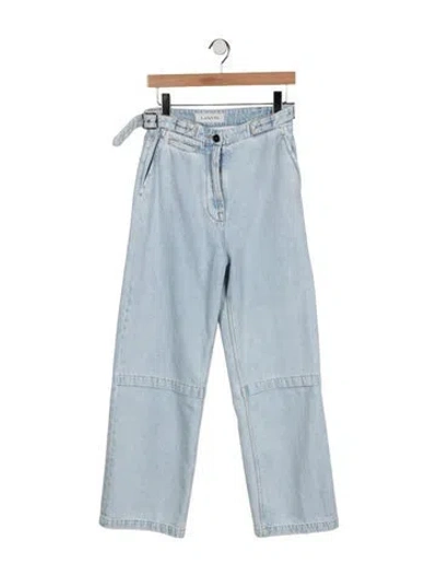Pre-owned Lanvin High-rise Wide Leg Jeans In Blue