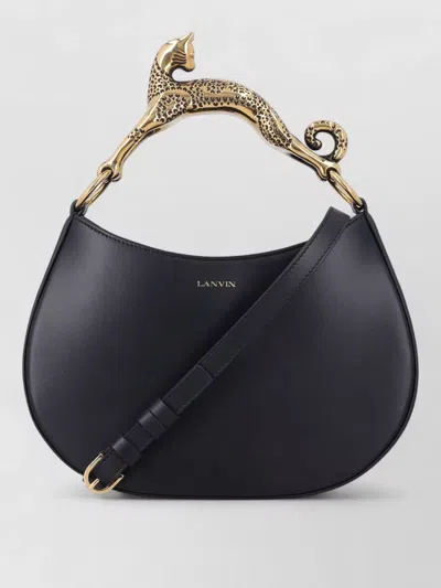 Lanvin Hobo Bag Cat Handle Shoulder Style In Black