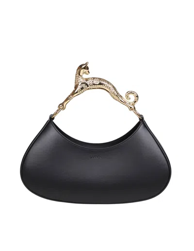 Lanvin Hobo Cat Bag In Black Leather