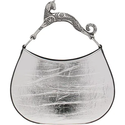Lanvin Hobo Cat Bag In Silver