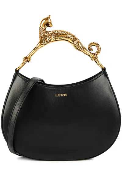 Lanvin Hobo Cat Large Leather Top Handle Bag In Black